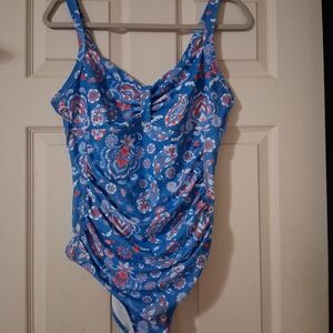 Paisley Blue Floral Women's One Piece Swimsuit